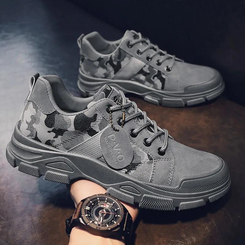 Spring Camouflage Sneakers Men's Trend All-match Casual Canvas Sport Shoes Breathable Non-slip Wear-resistant Sneakers