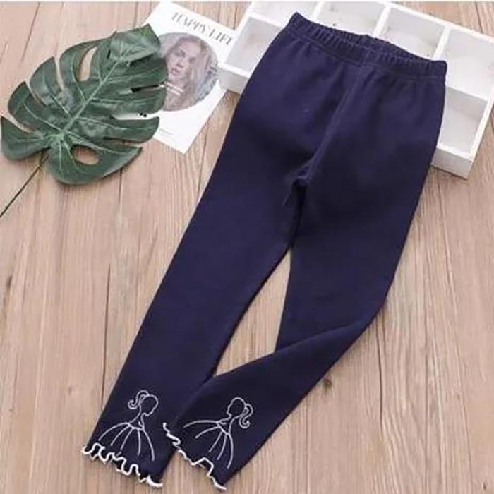 Girls' Leggings Children's Spring and Autumn Thin Girl Korean Cropped Trousers Stretch Pants Baby Outer Wear and Inner Wear