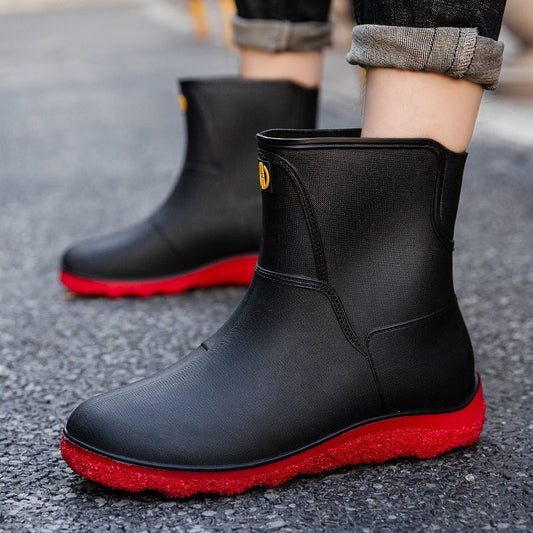 Rain Boots Men's Short Tube Rain Boots Waterproof Non-slip Fishing Shoes Water Shoes Waterproof Boots