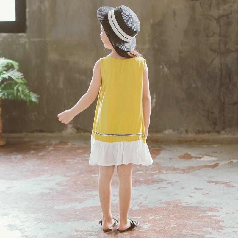 Summer Children's Vest Skirt Big Children's Splicing Beach Skirt Baby's Korean Style Dress Girl's Skirt