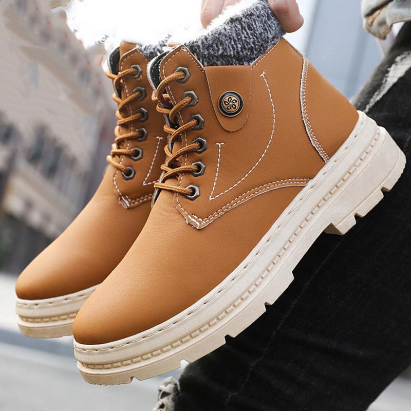 Winter Snow Boots Plus Velvet Padded Men's Martin Boots Warm High-top Cotton Shoes