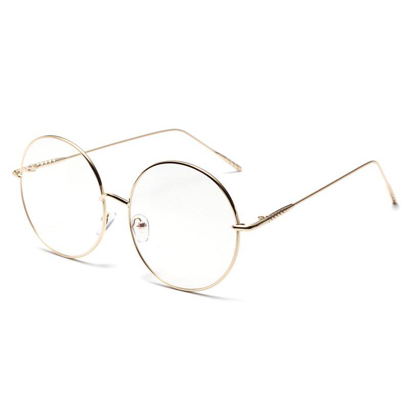 Oversized Round Glasses Frame Women Men Fashion Transparent Glasses Unisex Metal Spectacle Optical E