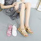 Summer Mother Shoes Sandals Nurse Shoes Plastic Female Middle-aged  Elderly Flat-heeled Soft-soled Comfortable Flat Sandals Please Buy A Larger Size