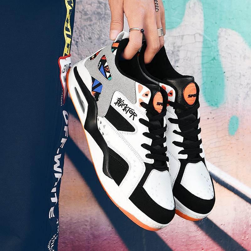 Plus Size 39-46 Summer Men High-top Air Cushion Sneakers Breathable Basketball Shoes Non-slip Deodorant Running Shoes Outdoor Travel Shoes