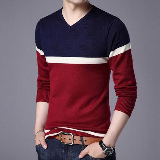 Sweater Mens Pullover Striped Slim Fit Jumpers Pull Homme Cashmere Sweater Casual Men Clothes