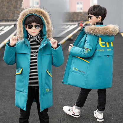 Winter Jackets for Boys Warm Coat Kids Clothes Children Clothing Baby Fur Hooded Jacket Down Parkas