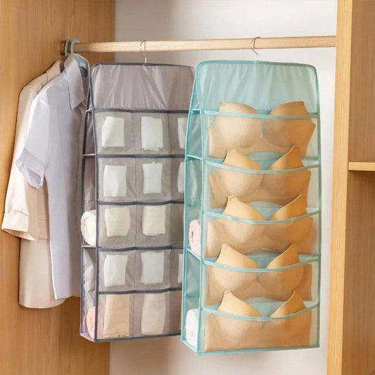 Multi-sided Double-sided Storage Bag Underwear Storage Hanging Bag Dormitory Wardrobe Panties Socks Wardrobe Bag Storage Bag Student Hanging Pocket