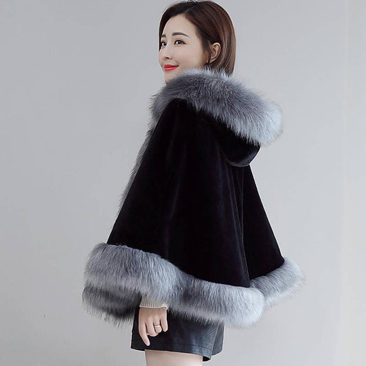 Women Coat Luxury Womens Ladies Faux Mink Cashmere Wedding Winter Long Fur Coat Shawl Cape