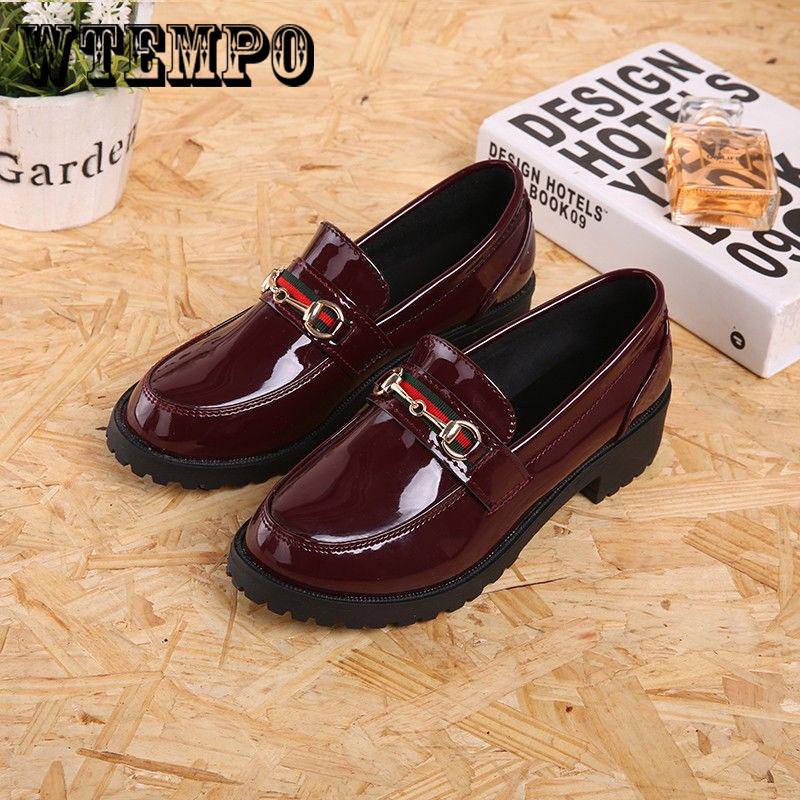 Leather  Oxford Shoes Woman Creepers Platform Shoes Female Footware Shoes Retro Leather Derby Shoes