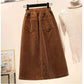 Fall/winter Corduroy Skirt Women Long Loose High Waist A-line Skirt Plus Size Corduroy Skirt