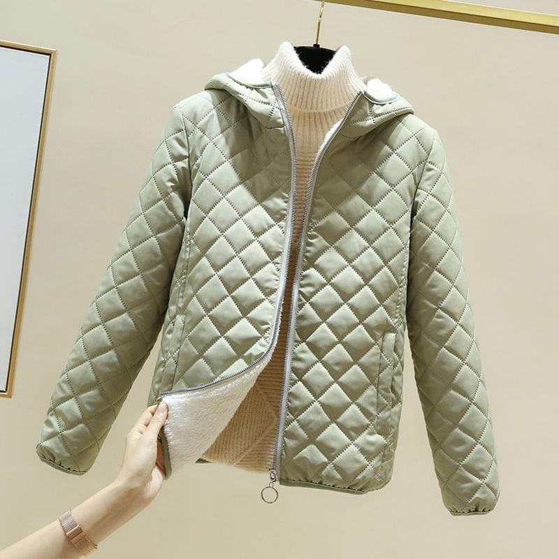 Plush Padded Hooded Cotton-padded Jacket Women's Winter Clothing  Lamb Velvet Coat Cotton-padded Jacket