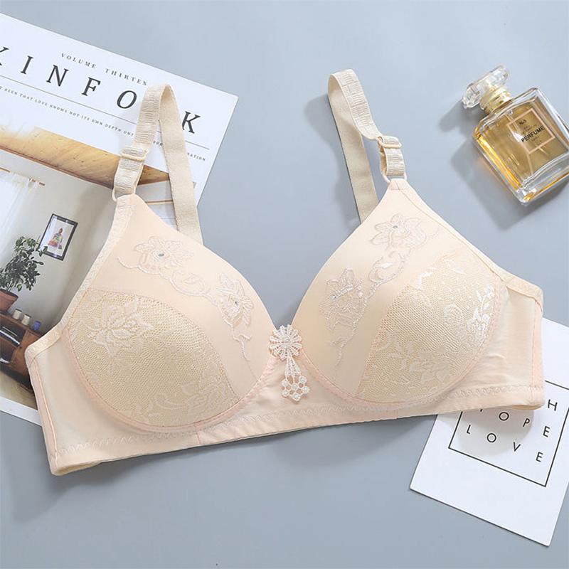 Thin and Large Size No Steel Ring Bra Middle-aged and Elderly Mothers Gather Comfortable Women's Underwear Fat Big Cup Bra