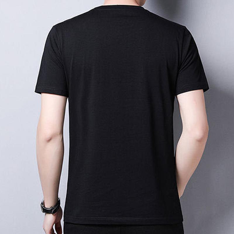 Men's Short-sleeved T-shirt Men's Fashion Trend Round Neck Ice Silk Printing Half-sleeved Bottoming Shirt