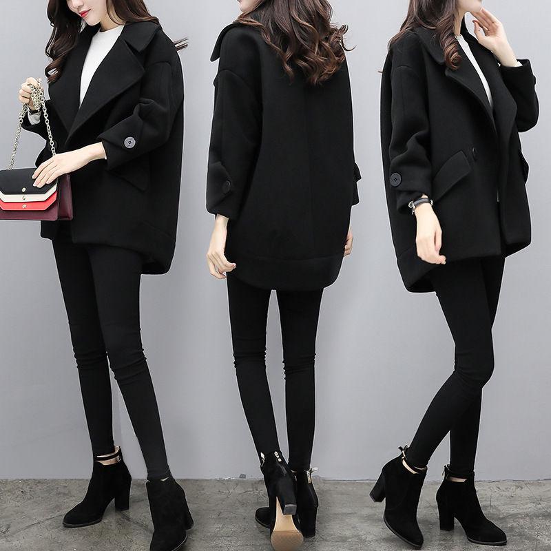 Women's Coat Fashion Autumn Winter Outwear Woolen Overcoat Elegant Trench Coat Jacket Short Overcoat