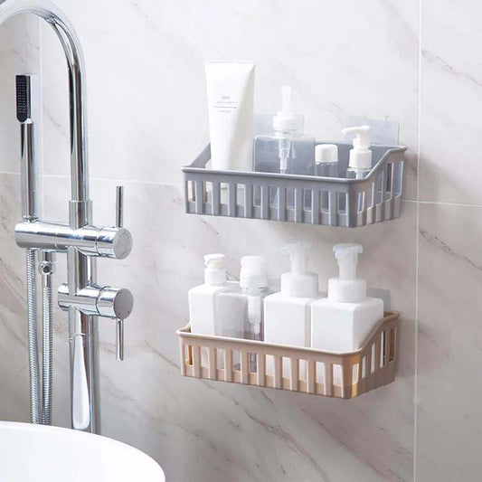 Bathroom Shelf Organizer Shower Shelves Wall Mount Kitchen Storage Basket Cosmetic Corner Rack Shampoo Holder Bath Accessories