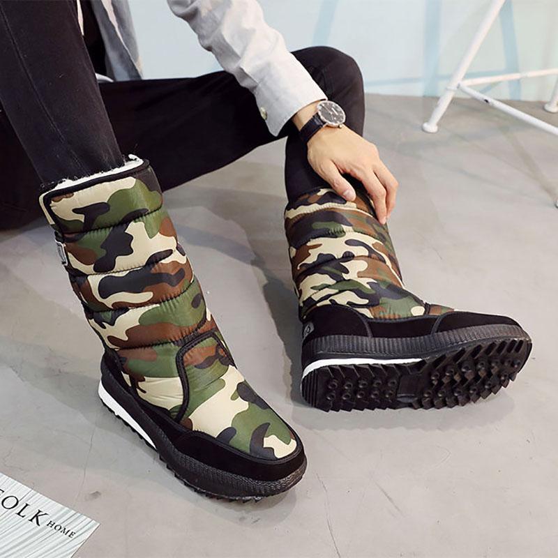 Winter Men's Boots Thicken Men's Snow Boots In Tube Snow Shoes Cotton Boots Plus Velvet Outdoor Non-slip Women's Winter Cotton Boots