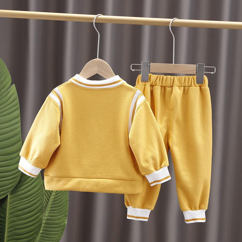 Boys and Girls Autumn Suits Baby Children's Spring and Autumn Long-sleeved Sweater Two-piece Set Baby Clothes