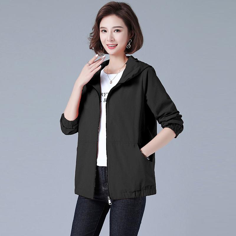 Women's Windbreaker 2021 Autumn New Korean Wild Loose Hoodies Fashion Jacket Female Windbreaker Coat