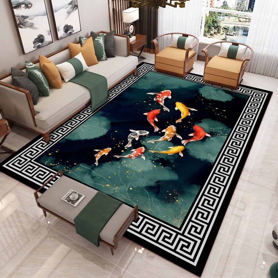 Chinese Style Carpet Living Room Home Non-slip Chinese Style Bedroom Bedside Room Floor Mat Coffee Table Blanket