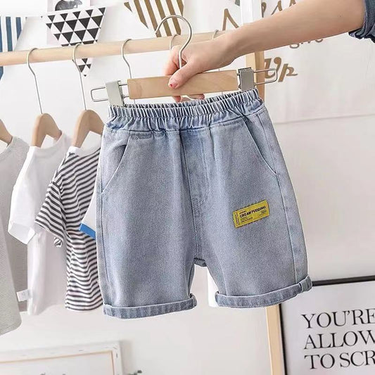 Children's Pants Summer Boys Casual Boys' Summer Shorts Children's Jeans Capris Korean Elastic Waist Pants