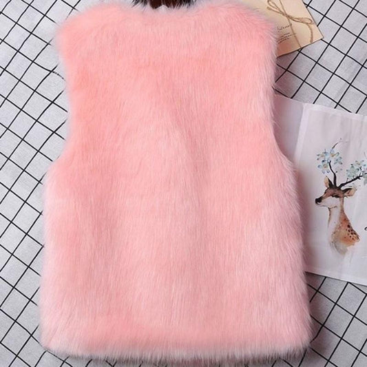 Autumn and Winter Short Fur Vest Imitation Fox Fur Thick Warm Vest Fashion All-match Female Jacket