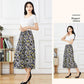 Women Summer Big Size High Waist Wide Leg Casual Culottes Loose Elastic Waist Floral Printed Thin Cropped Pants