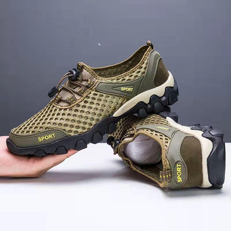 Summer Men's Shoes Breathable Openwork Net Shoes Outdoor Water Sports Shoes Korean Version of The Wild Casual Shoes Dad Fitness Shoes