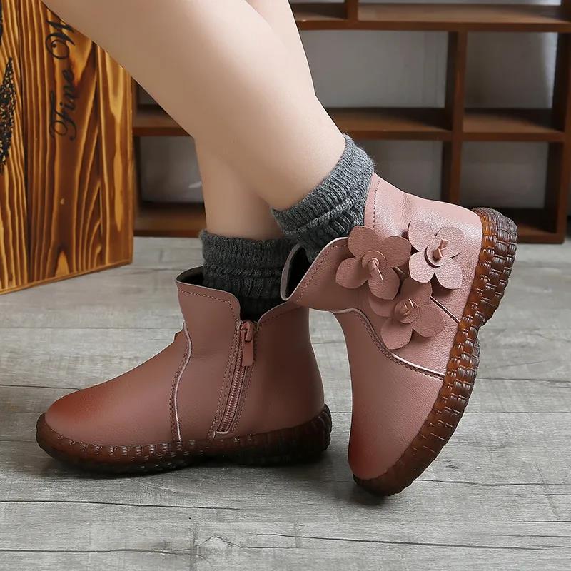 Girls Boots Winter Princess Boots Plus Velvet Children's Short Boots Girls Cotton Boots Baby Shoes