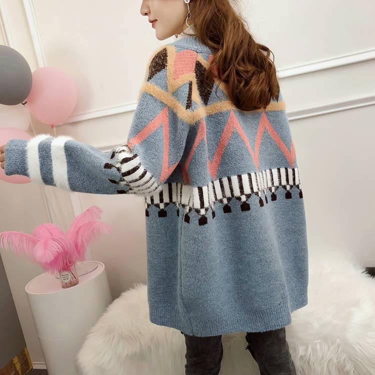 Fall Sweater Cardigans Women 2019 V Neck Open Stitch Loose Sweater Jacket Clothes Female Knit Coat