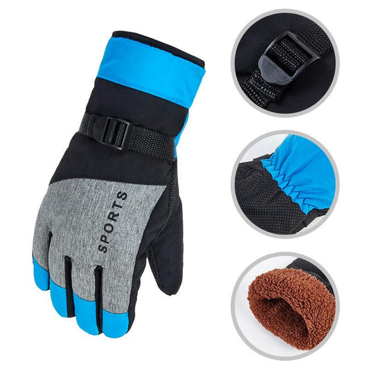 Man fashion gloves Plush Cotton gloves Windproof gloves Winter Warm Leather gloves Thick gloves