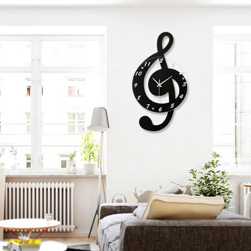 Nordic Music Creative Decoration Clock Wall Clock Living Room Modern Minimalist Pastoral Children's Fashion Mute Personality Clock