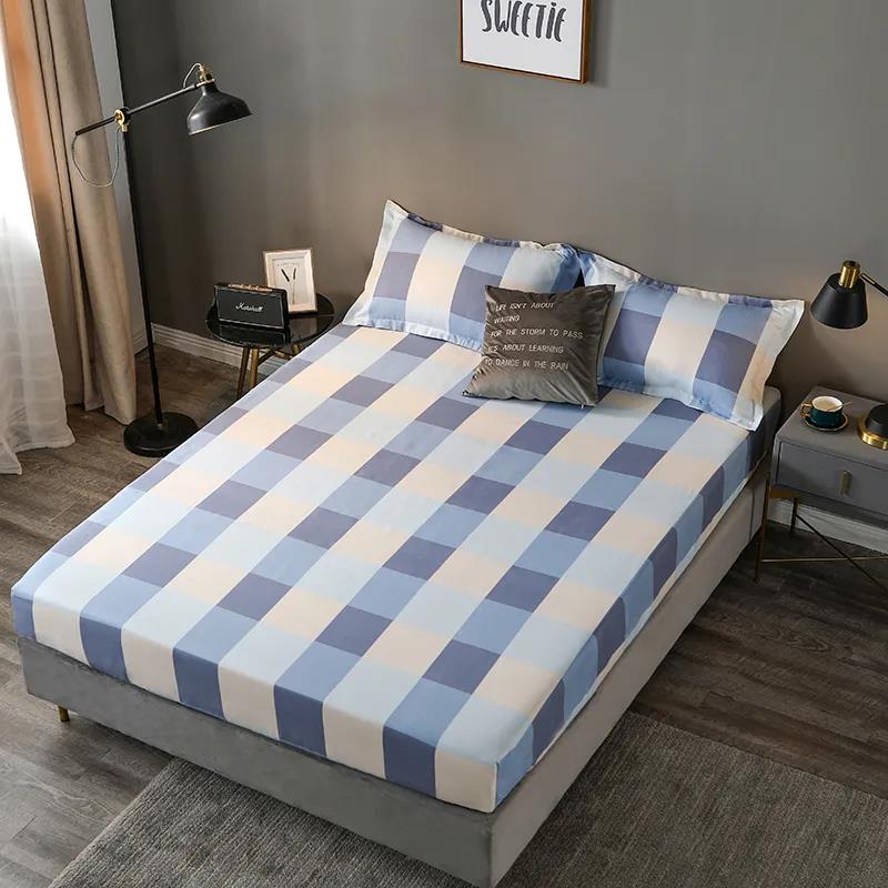 Thick Sanded Mattress Cover Fashion Printed Bed Sheet Bed Cover Non-slip Breathable Mattress Cover Large Double Bed Cover Dust Cover