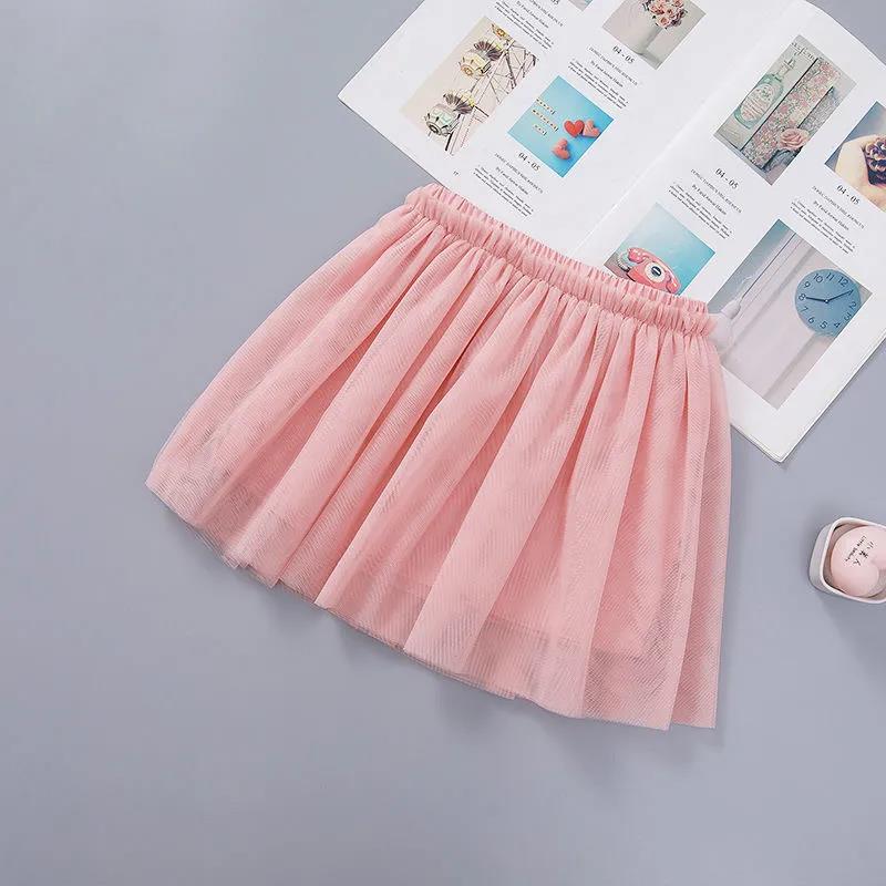 Autumn Spring Summer Girls' Skirts Korean Version of Elastic Mesh Short Skirts Pleated Skirts Playful Style Sweet Style Tutu Skirt