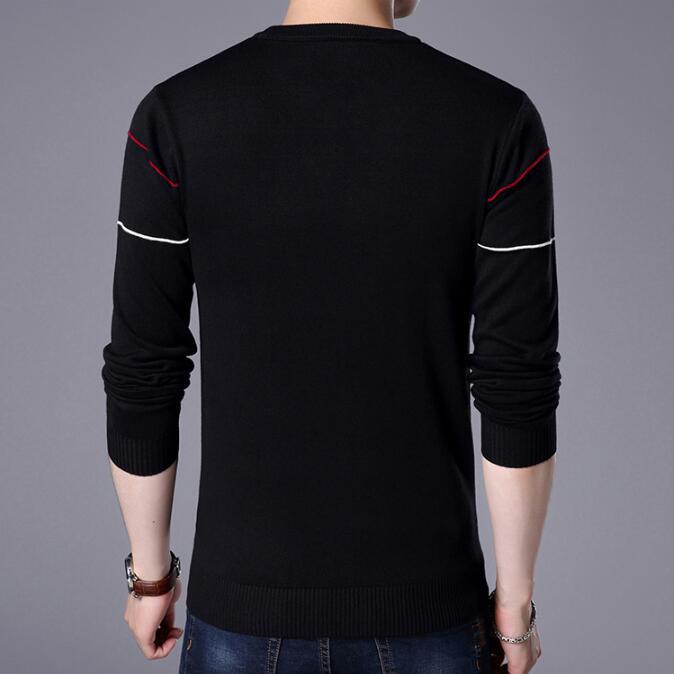 Men Autumn Winter Warm Knitted Sweater Casual Pullover Round Neck Long Sleeve Slim Top