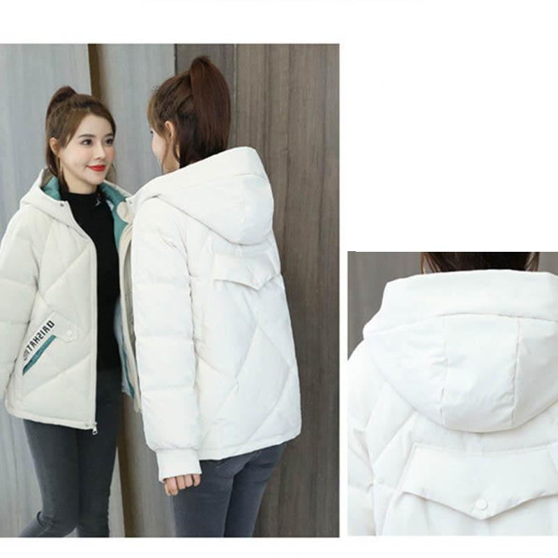 Women's Short Cotton-padded Jacket Loose Hooded Thick Printed Down Quilted Jacket Winter Jacket