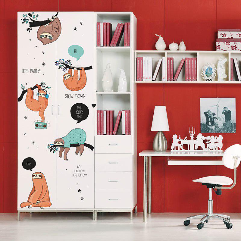 [Wall sticker] diy sloth animal children wall stickers for kids rooms baby bedroom nursery wall wind