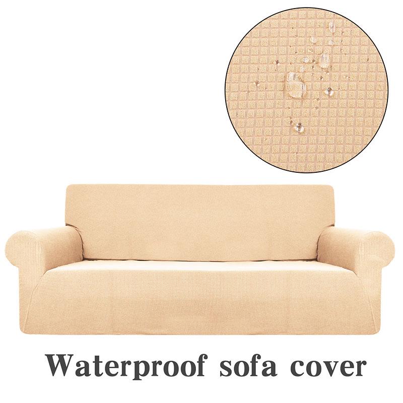 Nordic Style Waterproof  Stretch Sofa Cover L Shape Sofa Cover for Living Room  Full Covered Velvet Sofa Slipcover for  1/2/3/4 Seater Soaf