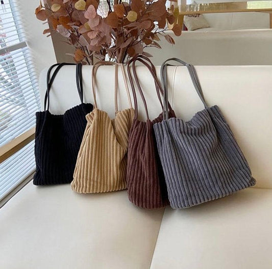 Corduroy Shoulder Bag Corduroy Purse Corduroy Tote Bag Women Vintage Shopping Bags Handbags Set Tote Bag Set Best Gift For Her