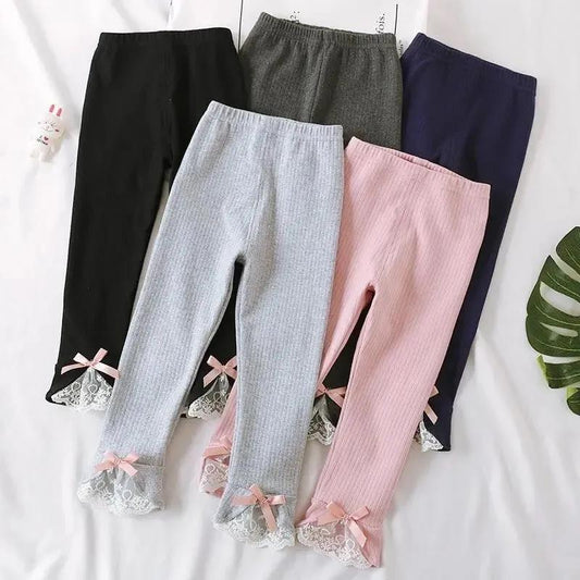 4 To 8 Years Spring Autum Cute Girl Trousers High Quality Cotton Girls' Leggings Soft Knitted Pants for Children's Legging