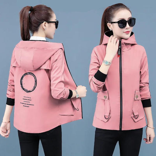 Spring Women Casual Jacket Hooded Sportswear Casual Slim Jacket Boutique Comfortable Coat Regular