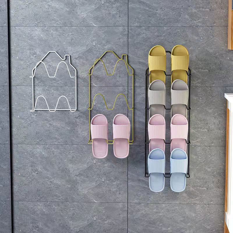 Bathroom Slippers Rack Simple Shoe Rack Door Hook Rack Shoe Rack Door Strong Hook Multifunctional Household Shelf Home Organizer