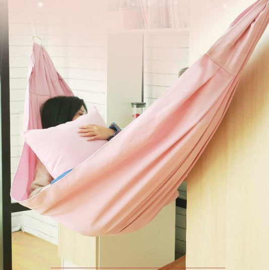 College Dormitory Dormitory Hammock Outdoor Anti-rollover Artifact Thickened Canvas Reclining Swing Cradle Net Red Hanging Chair