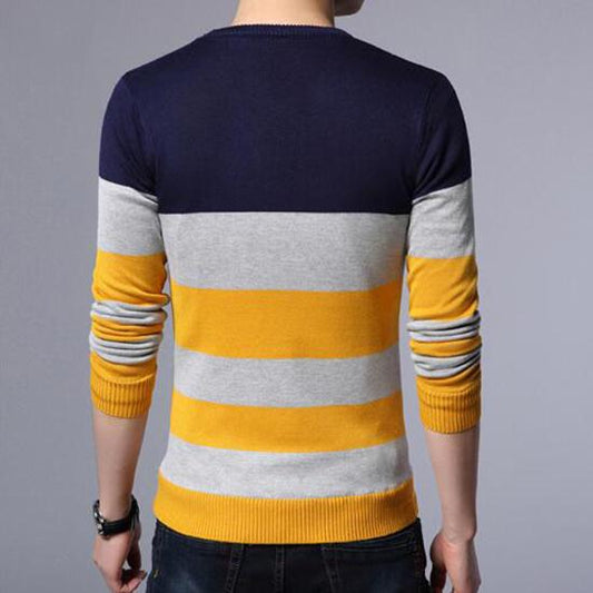 2019 Brand Male Pullover Sweater Men Knitted Striped Sweaters Mens Knitwear Clothes Sueter Hombre