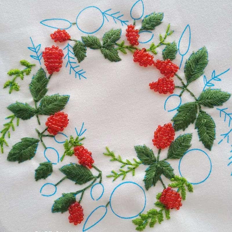 Floral Hand Cross Stitch Embroidery Cloth Starter Kits Needlepoint Color Threads Bamboo Hoop DIY