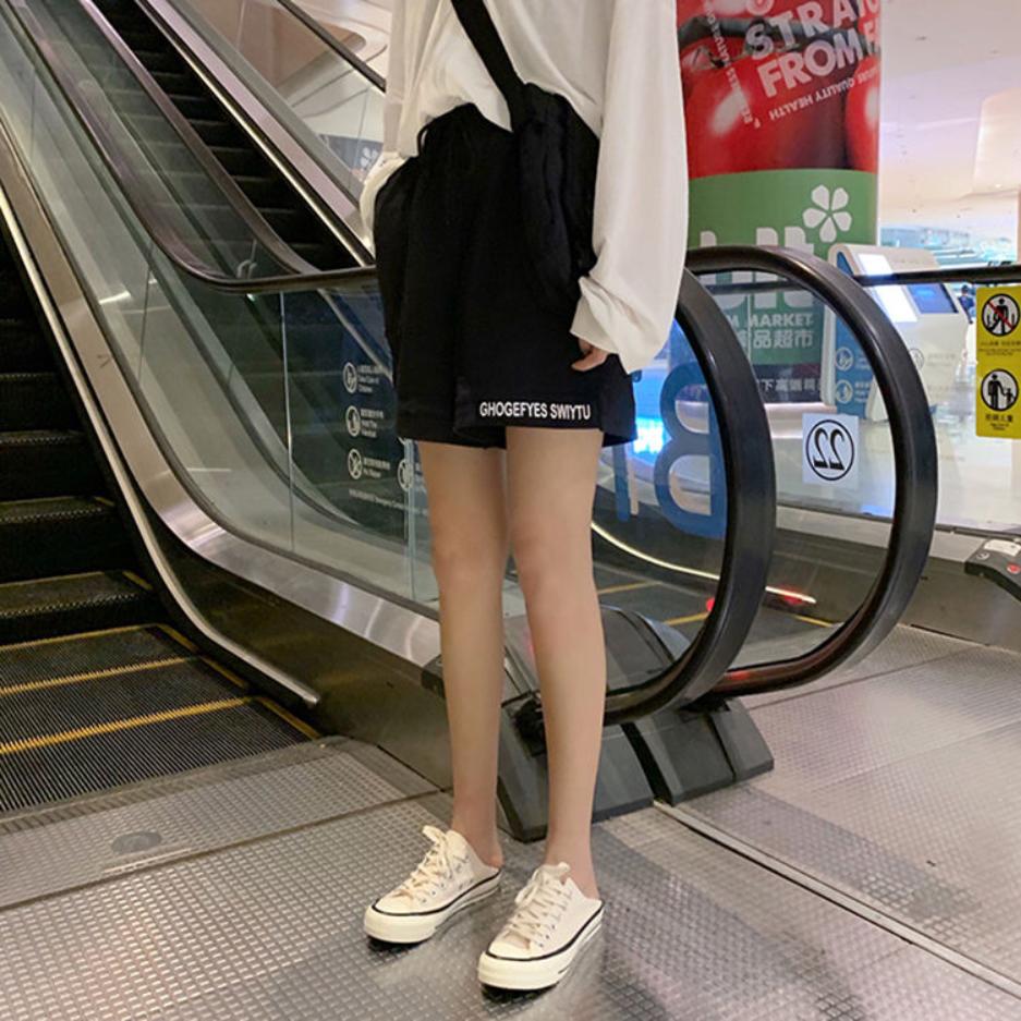 Casual Pants Children's Loose Summer Versatile Student Elastic High Waist Letter Wide Leg Shorts