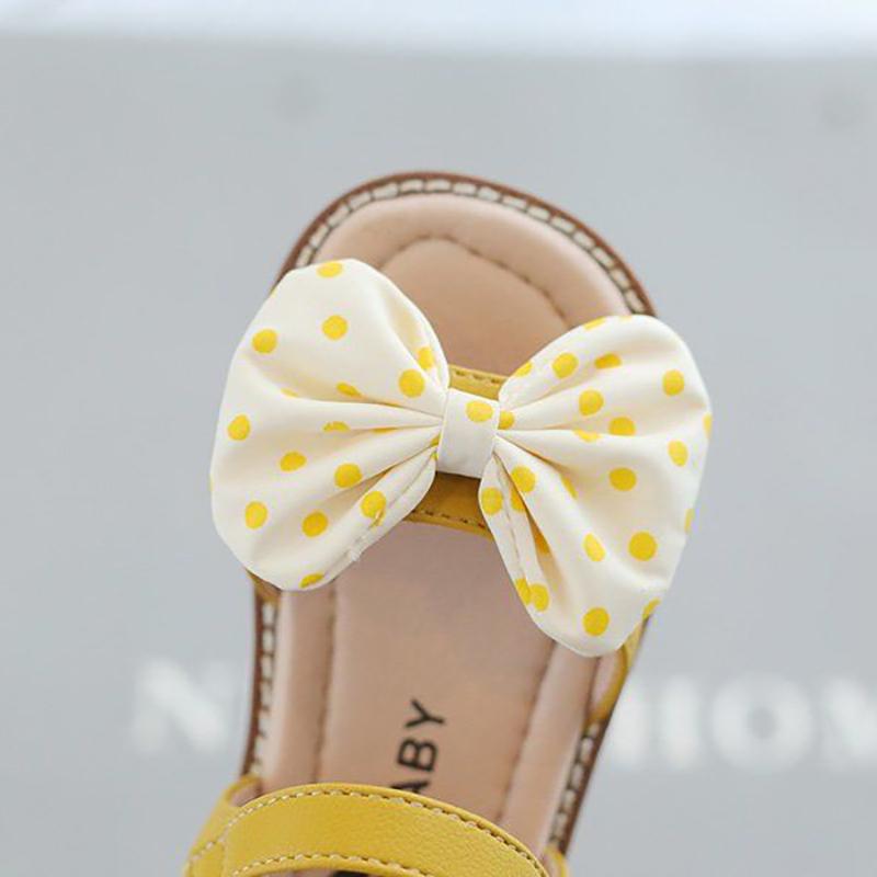 Girls Sandals Summer Open-toed Children's Soft Bottom Children's Beach Shoes Bow Princess Shoes Non-slip