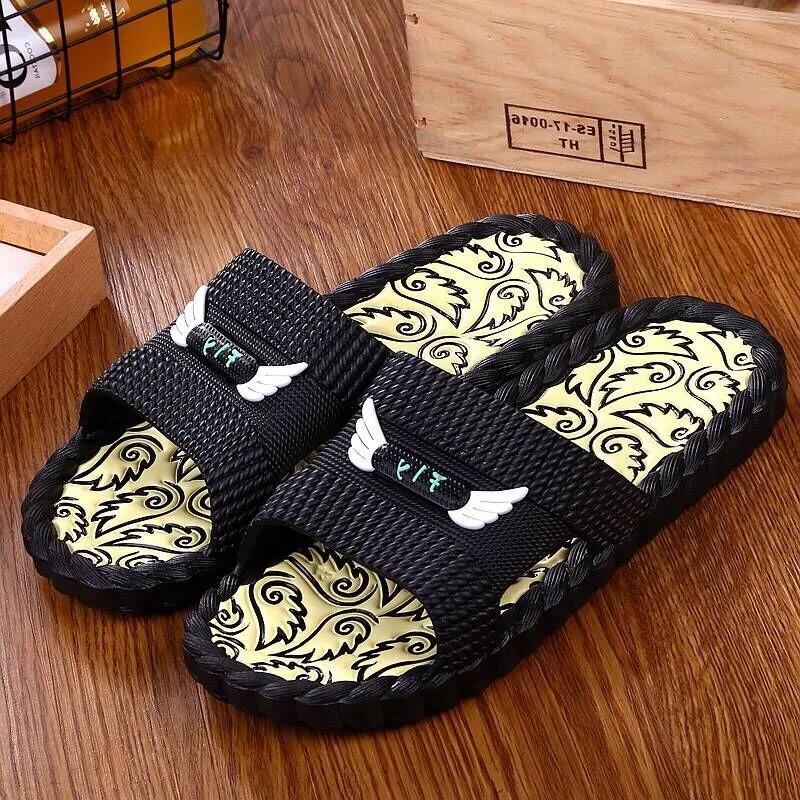 Unisex Deodorant Anti-Slip Slippers Men's Summer Home Indoor Leisure Sandals and Slippers Bathing Waterproof Slippers Outside Wear Korean Beach Shoes