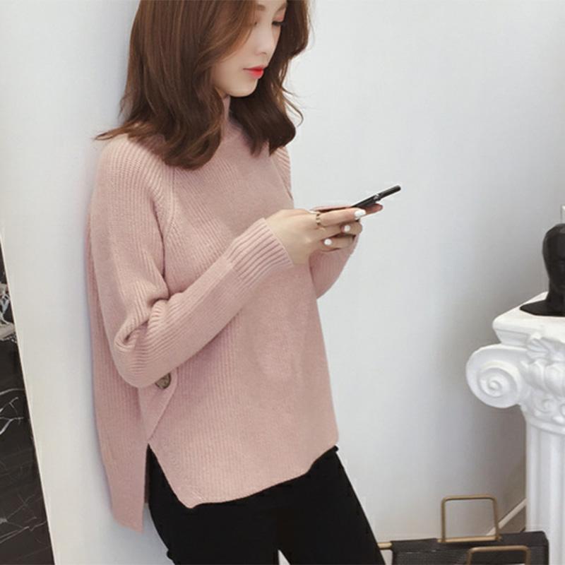 Autumn and Winter Lazy Wind Loose Bottoming Shirt Wearing Turtleneck Sweater Women's Pullover Thick Sweater