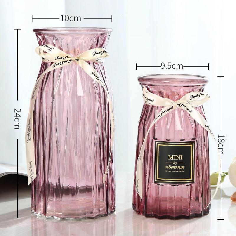 Creative Vase Glass Transparent Living Room Decoration Vase Nordic Simple Rich Bamboo Dried Flower Vase