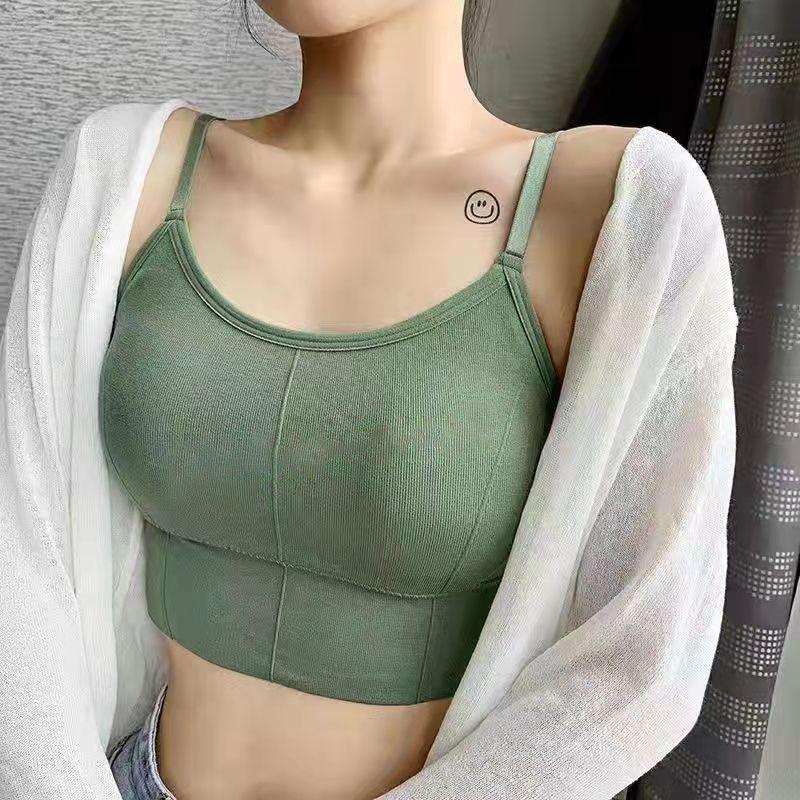 Women's Sports Vest Yoga Underwear Tube Top Girl's Beauty Back Underwear Chest Pad Chest Wrap Gather Bra Yoga Vest